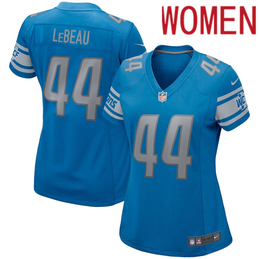 Women Detroit Lions #44 Dick LeBeau Nike Blue Game Retired Player NFL Jersey->women nfl jersey->Women Jersey